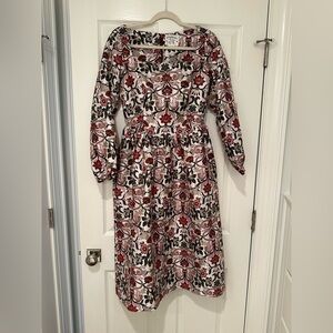 Baroque Floral Long Sleeve Dress, Size4, worn once